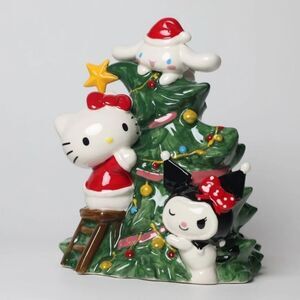 Hello Kitty and Friends Christmas Tree Ceramic 8" Sanrio Blue Clay Works NWT